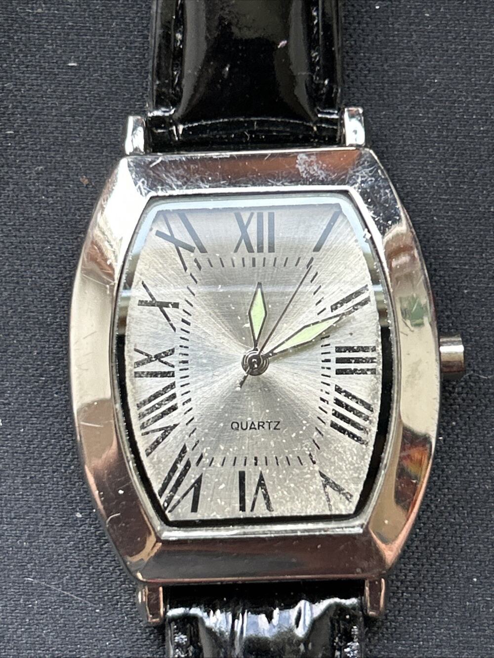Silver Tone Black Band Women’s Quartz Watch